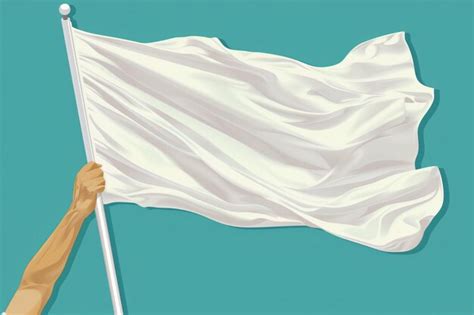 Ilustración de una bandera blanca como símbolo de rendición o tregua