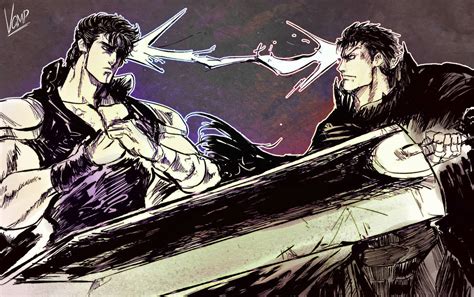 Comparación visual de Kenshiro y Guts