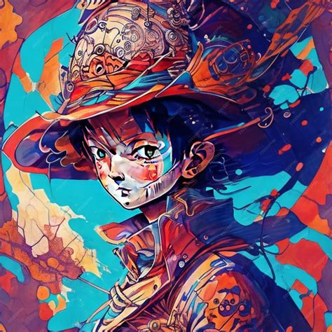 Ilustración de Luffy en estilo vectorial