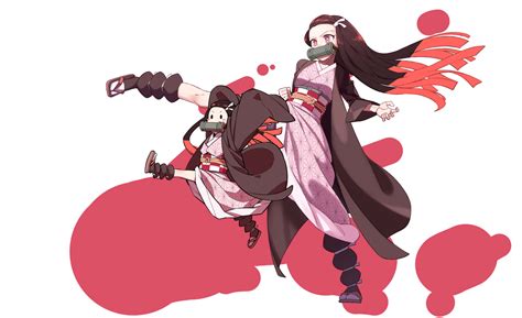 Ilustración de Nezuko Kamado en pose dinámica