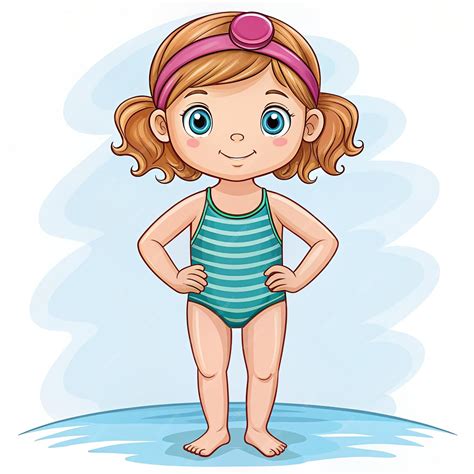 Ilustración de personajes de manga en traje de baño