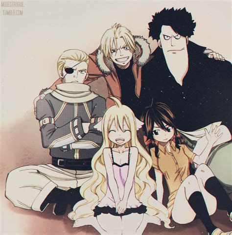 Mavis, Zera, Yuri, Warrod y Precht preparándose para partir de la Isla Tenrou