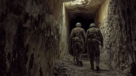 Ilustración de soldados en las trincheras de Verdún