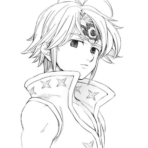 Meliodas en su forma de Rey Demonio para colorear