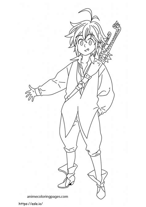 Comparativa de resoluciones de páginas para colorear de Meliodas