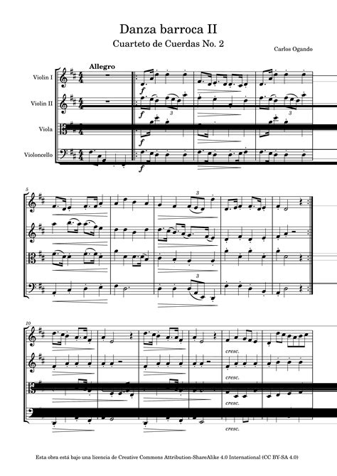 Partitura de música barroca