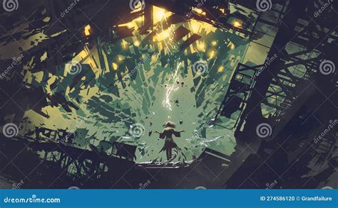 Ilustración de Neinhart usando su magia