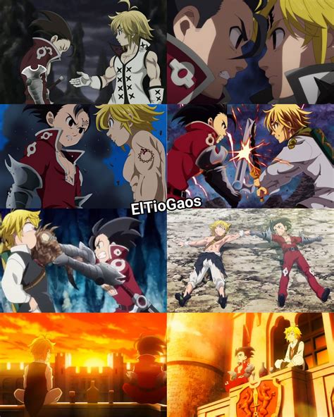 Meliodas y Zeldris enfrentando a la Deidad Suprema