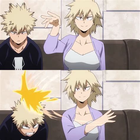 Mitsuki Bakugo y Katsuki Bakugo discutiendo