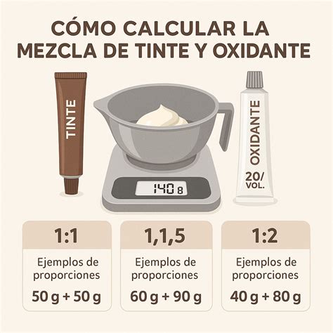 Esquema de mezcla de decolorante y oxidante