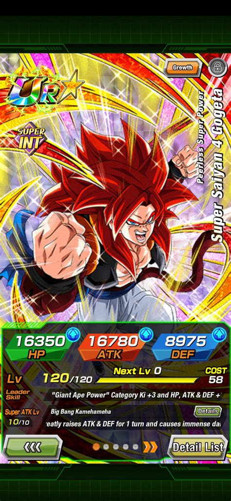 Gogeta INT atacando en Dokkan Battle