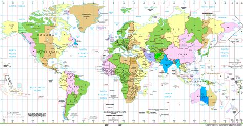 Mapa de zonas horarias mundiales
