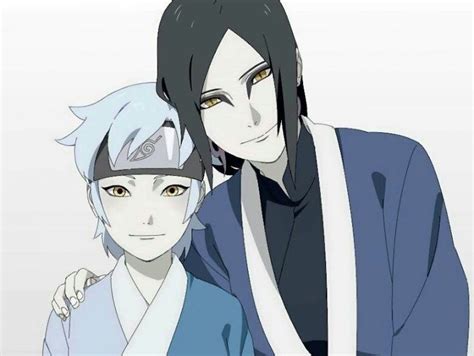 Orochimaru y su hijo Mitsuki