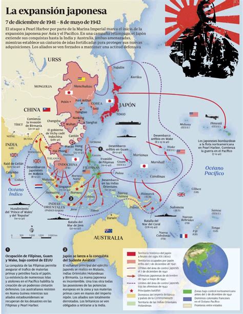 Mapa de Japón mostrando la expansión de la invasión
