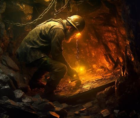 Ilustración de un minero excavando bajo tierra