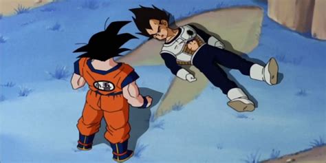 Goku enterrando a Vegeta