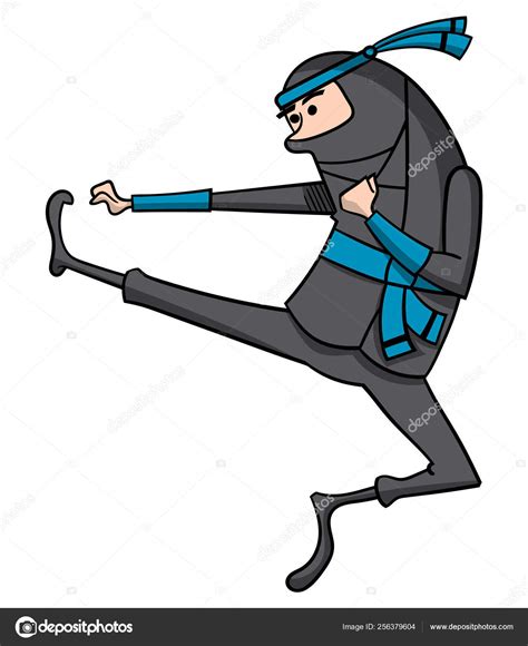 Ilustración de un ninja ejecutando una técnica Ninjutsu