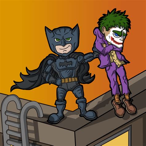 Ilustración icónica de Batman y el Joker