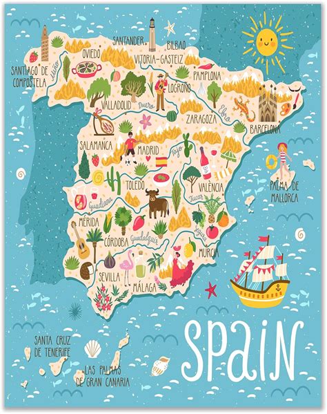 Mapa de España con puntos de interés cultural