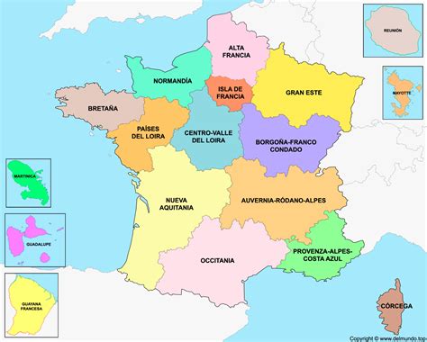 Mapa de Francia con puntos de interés de las celebraciones de One Piece