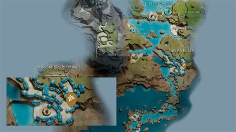 Mapa de los Nueve Reinos de God of War Ragnarök con las ubicaciones de las tumbas de los Berserkers marcadas.