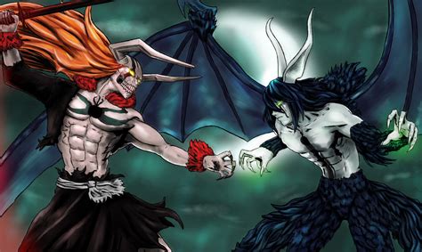Ichigo en su forma Hollow vs Ulquiorra
