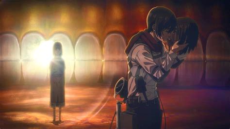 Mikasa con la cabeza de Eren