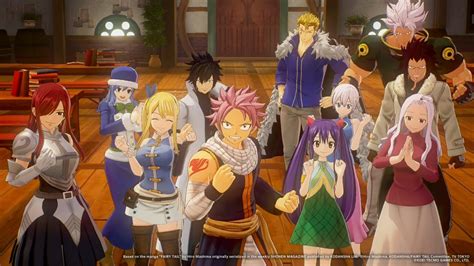 Miembros de Fairy Tail celebrando el regreso