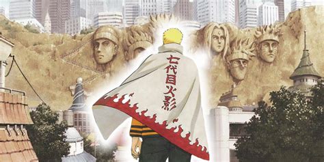 Ilustración del Monumento Hokage con el concepto de la Voluntad del Fuego.