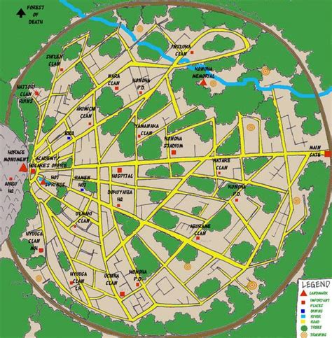 Mapa de la Aldea Oculta de Konoha.