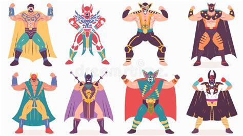 Ilustración de luchadores icónicos en estilo cómic