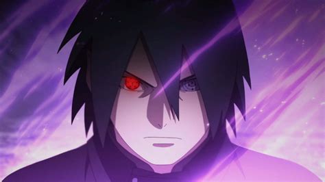 Ilustración de Sasuke Uchiha en su juventud mostrando su habilidad con el Sharingan