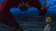 Meliodas enfrentándose a Galand