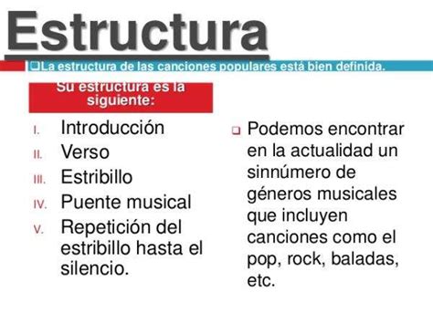 Esquema de estructura de una canción rock