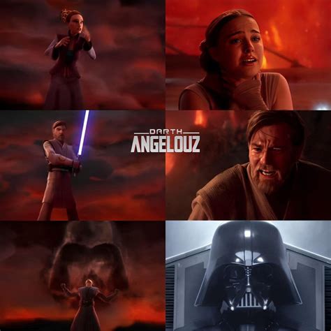 Anakin Skywalker siendo consumido por la oscuridad