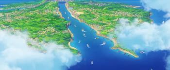 Mapa de la Isla Delta, escenario de One Piece Stampede