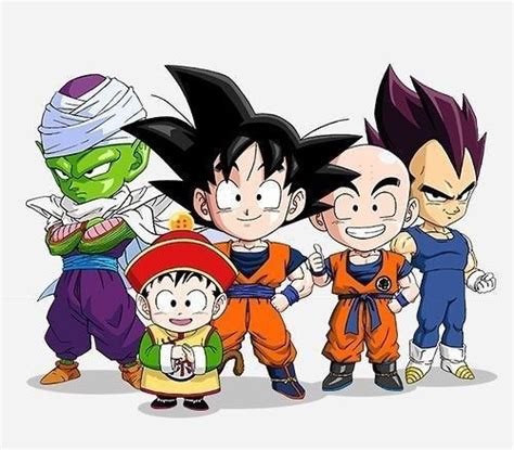 Ilustración de Goku con sus amigos
