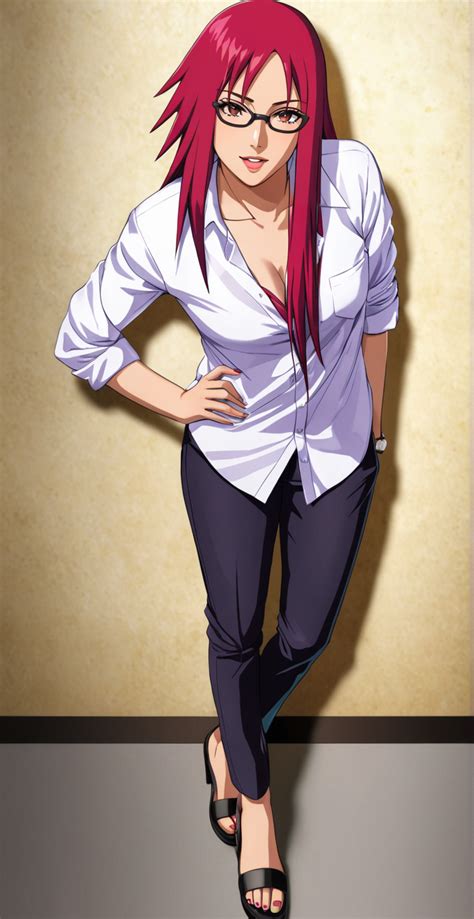 Retrato de Karin Uzumaki con sus características físicas.