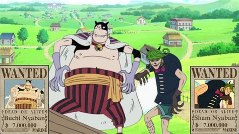 Ilustración de Zoro derrotando a Sham y Buchi
