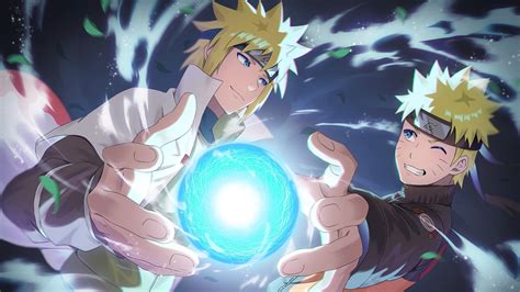 Minato Namikaze usando una técnica de viento