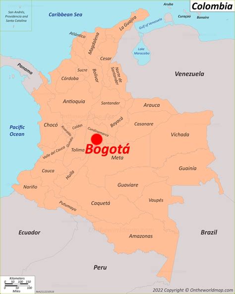 Mapa de Colombia con énfasis en Bogotá