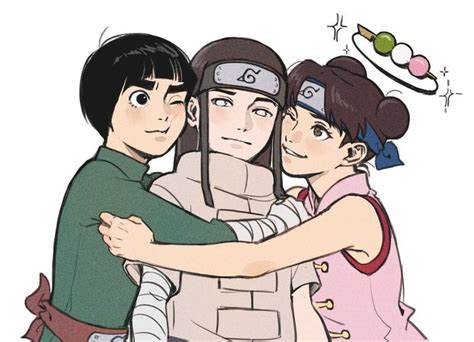 Neji y Tenten tomados de la mano