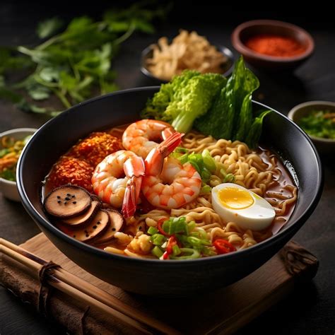 Un plato de ramen vibrante y apetitoso de Uzumaki London