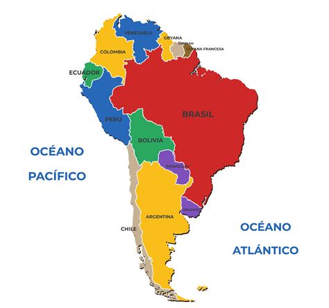Mapa de América del Sur destacando los países con dictaduras militares en los años 60 y 70
