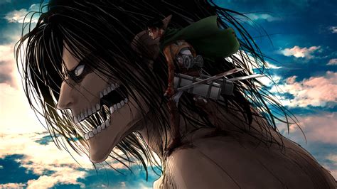 Ilustración de Eren Yeager transformándose en Titán