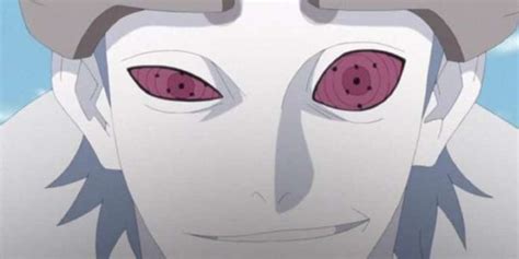 Urashiki Otsutsuki usando su Rinnegan Azul