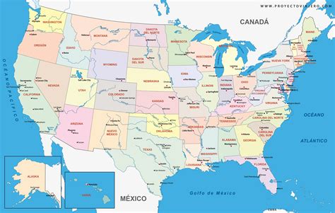 Mapa de Estados Unidos con posibles localizaciones de Predicador