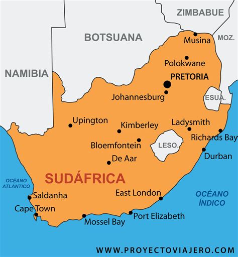 Mapa de Sudáfrica destacando Soweto