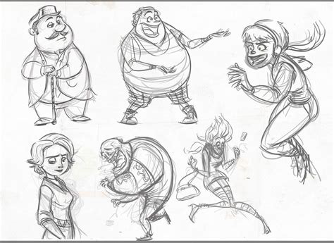 Diseño de personajes y bocetos de escenarios