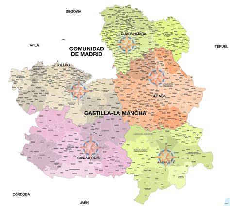 Mapa de Castilla-La Mancha destacando Sonseca y Miguelturra